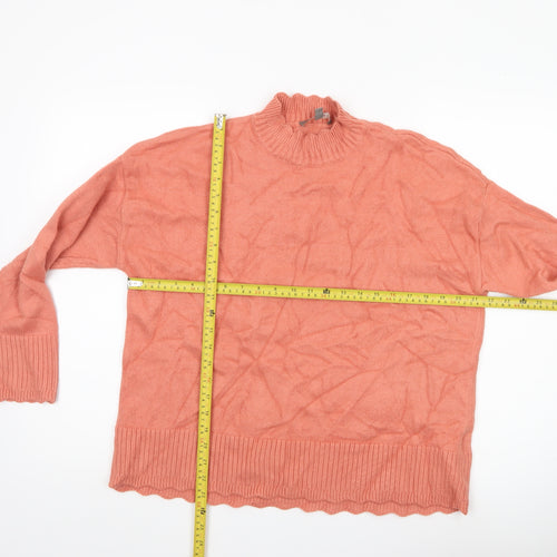 Oasis Women’s Pink Mock Neck Knit Pullover Jumper Size S