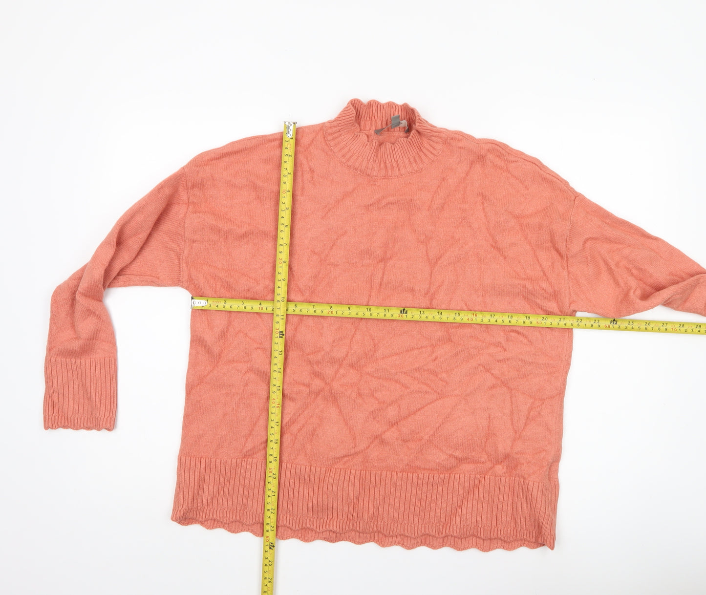 Oasis Women’s Pink Mock Neck Knit Pullover Jumper Size S