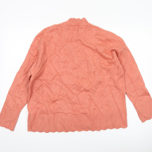 Oasis Women’s Pink Mock Neck Knit Pullover Jumper Size S