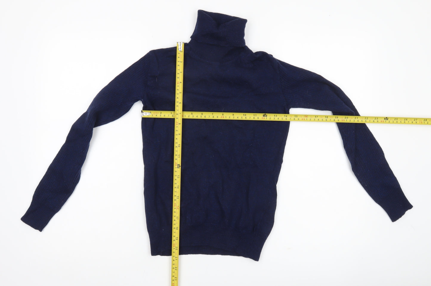 Barbour Womens Blue Merino Wool Roll Neck Jumper Size 10