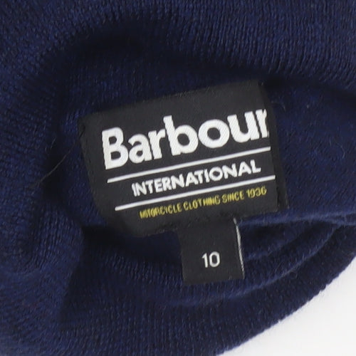Barbour Womens Blue Merino Wool Roll Neck Jumper Size 10