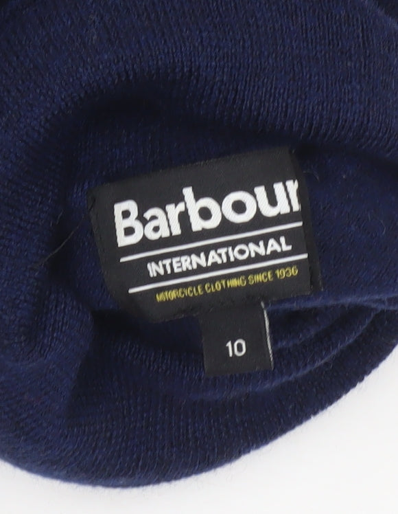 Barbour Womens Blue Merino Wool Roll Neck Jumper Size 10