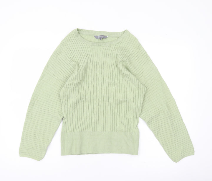 Principles Women Green Size 16 Ribbed Pullover Jumper