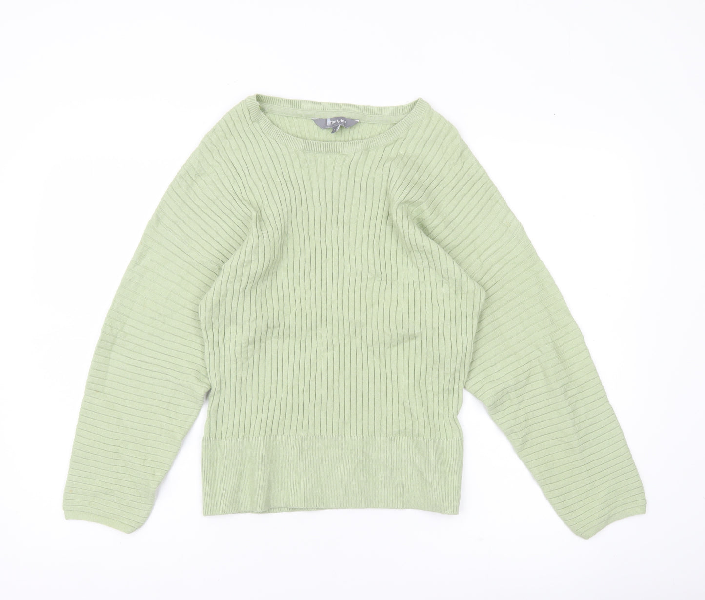 Principles Women Green Size 16 Ribbed Pullover Jumper