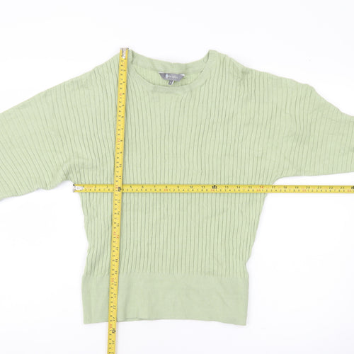 Principles Women Green Size 16 Ribbed Pullover Jumper