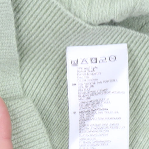 Principles Women Green Size 16 Ribbed Pullover Jumper