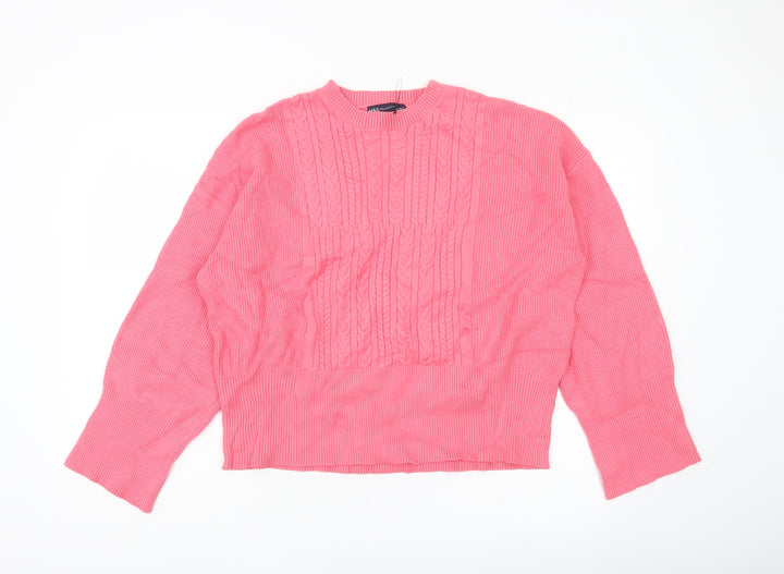 Marks and Spencer Women’s Pink Cable Knit Jumper L Regular