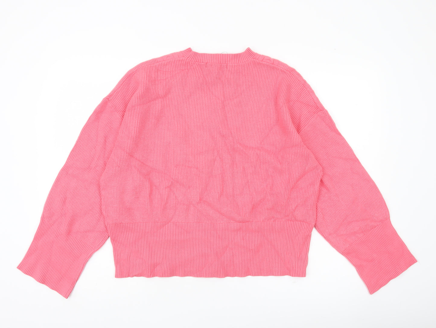 Marks and Spencer Women’s Pink Cable Knit Jumper L Regular