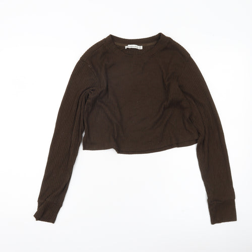 Abercrombie & Fitch Women’s Brown XS Ribbed Knit Pullover Jumper