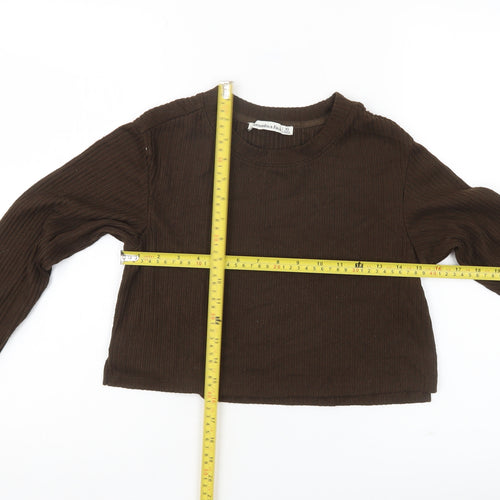 Abercrombie & Fitch Women’s Brown XS Ribbed Knit Pullover Jumper