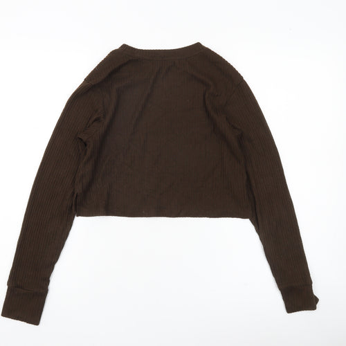Abercrombie & Fitch Women’s Brown XS Ribbed Knit Pullover Jumper