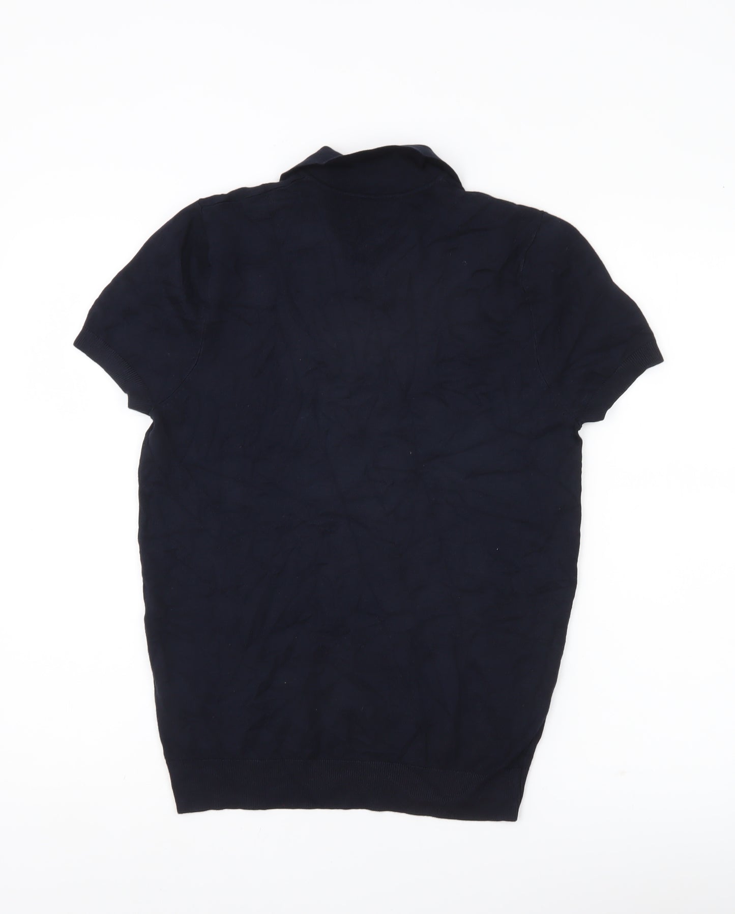 Zara Men’s Blue Polo Shirt Size S Short Sleeve Viscose Knit