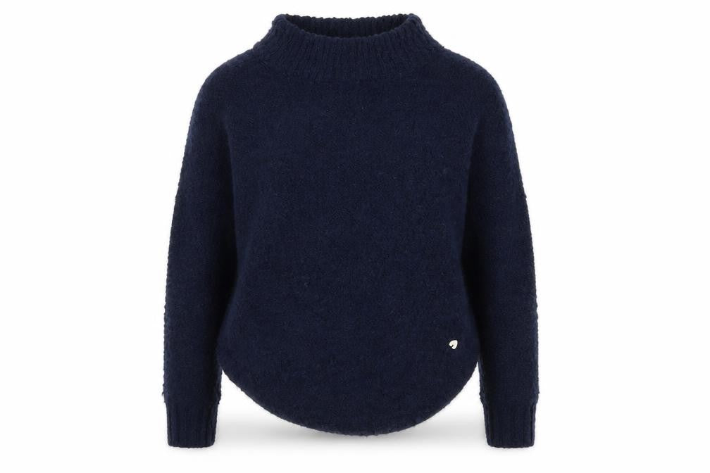 Front view of White Stuff Women’s Blue Chunky Knit Jumper, size UK 12, Pullover