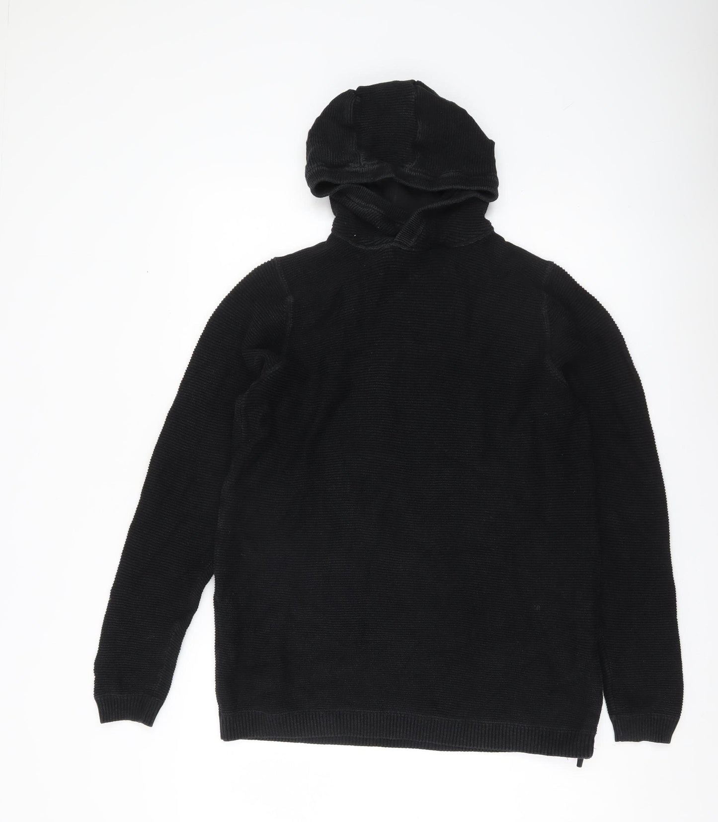 Next Boys Black Cotton Hooded Pullover Jumper 15 Years