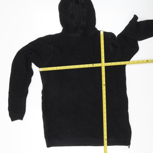 Next Boys Black Cotton Hooded Pullover Jumper 15 Years
