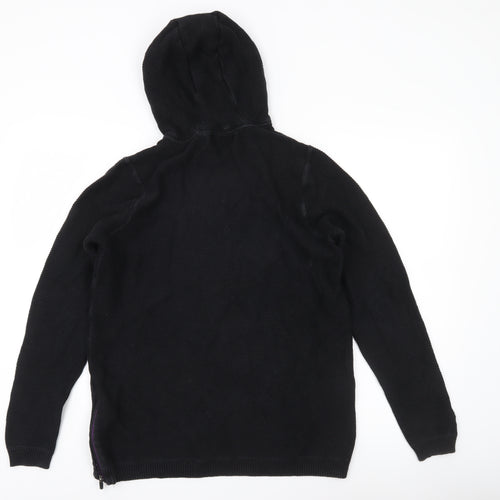Next Boys Black Cotton Hooded Pullover Jumper 15 Years