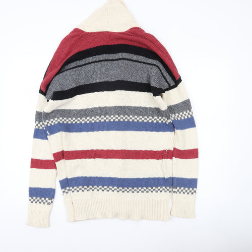 American Eagle Womens Multicoloured M Cardigan Knit Striped Jumper