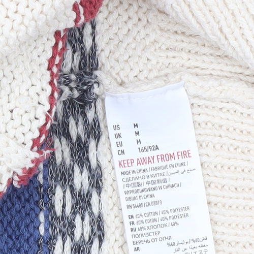 American Eagle Womens Multicoloured M Cardigan Knit Striped Jumper