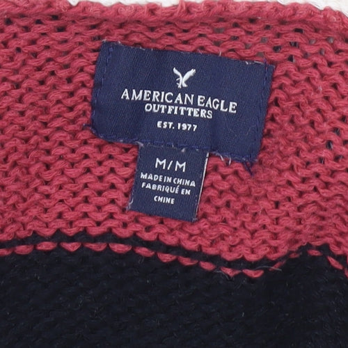 American Eagle Womens Multicoloured M Cardigan Knit Striped Jumper