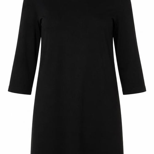 Tahari Women Black S Shift Knee Length Jersey Dress