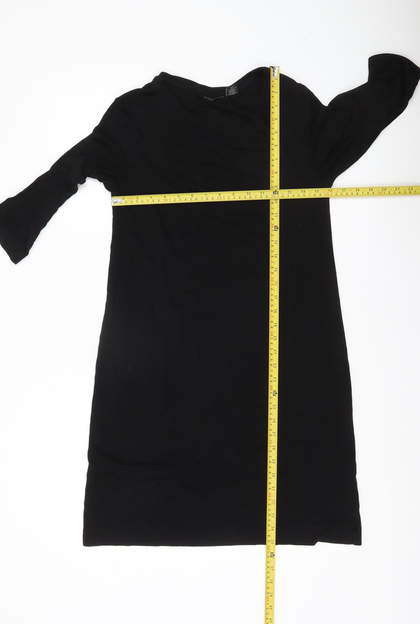 Tahari Women Black S Shift Knee Length Jersey Dress