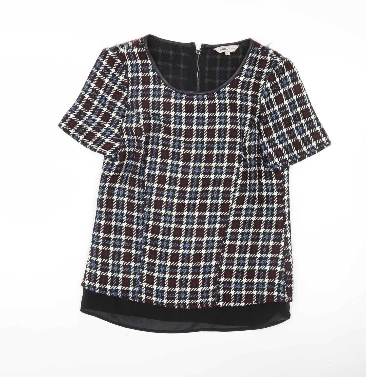 Marks and Spencer Womens Multicoloured Check Blouse UK 6 Short Sleeve