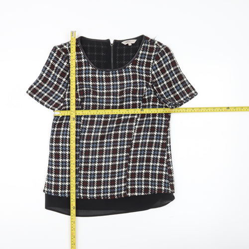 Marks and Spencer Womens Multicoloured Check Blouse UK 6 Short Sleeve