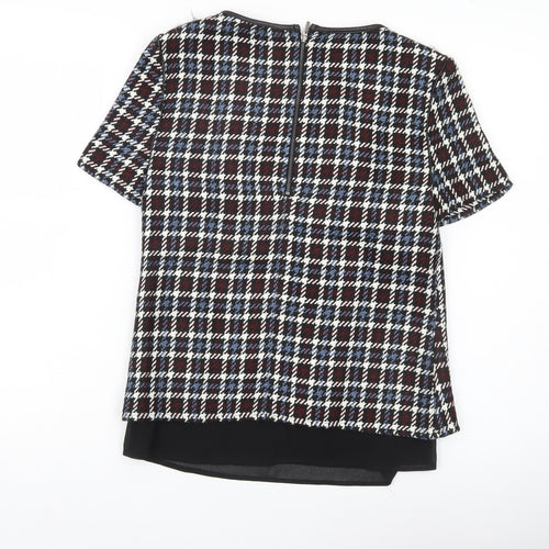Marks and Spencer Womens Multicoloured Check Blouse UK 6 Short Sleeve