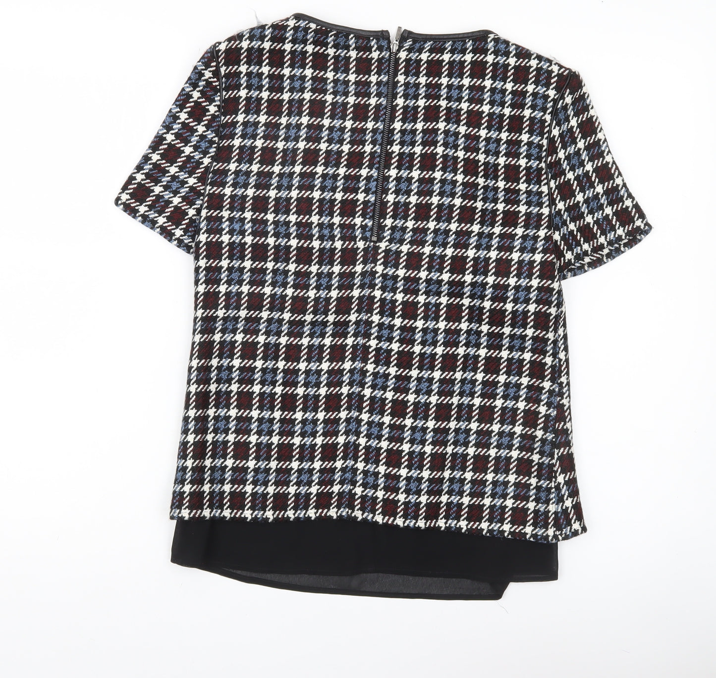 Marks and Spencer Womens Multicoloured Check Blouse UK 6 Short Sleeve
