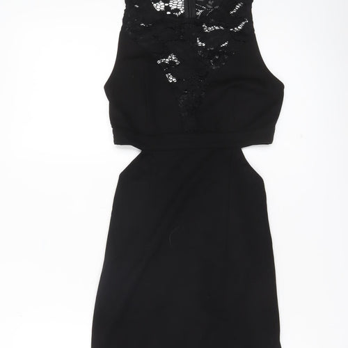 Wyldr Womens Black XS Bodycon Lace Cut Out Cocktail Dress