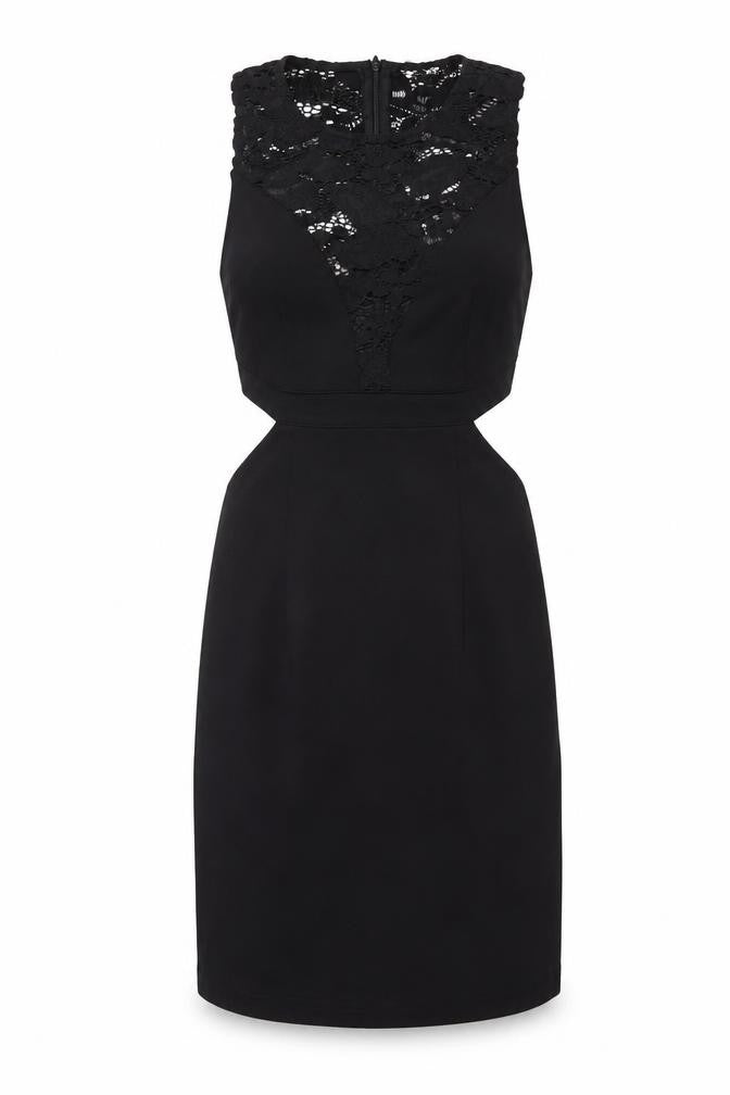 Wyldr Womens Black XS Bodycon Lace Cut Out Cocktail Dress