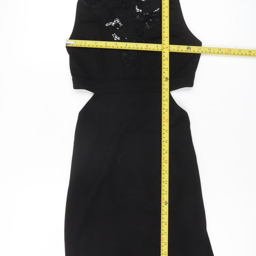 Wyldr Womens Black XS Bodycon Lace Cut Out Cocktail Dress