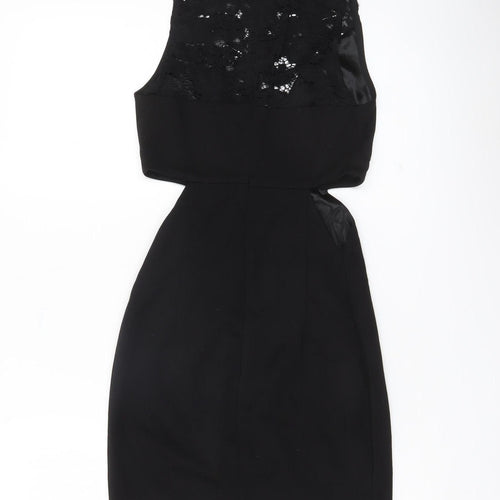 Wyldr Womens Black XS Bodycon Lace Cut Out Cocktail Dress