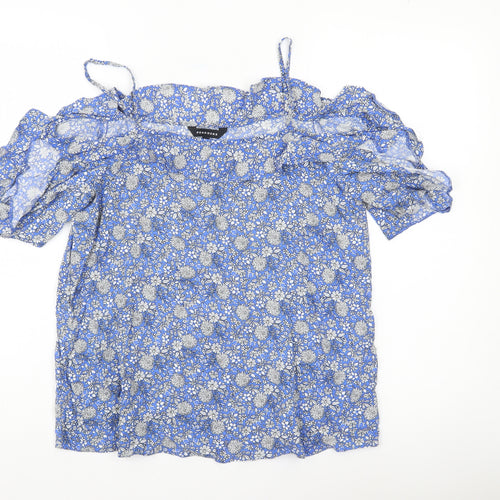 Peacocks Women’s Blue Floral Off Shoulder Blouse Size 10