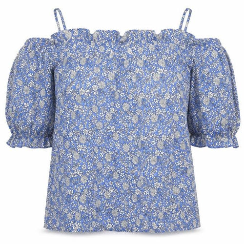 Peacocks Women’s Blue Floral Off Shoulder Blouse Size 10