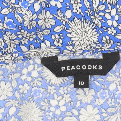 Peacocks Women’s Blue Floral Off Shoulder Blouse Size 10