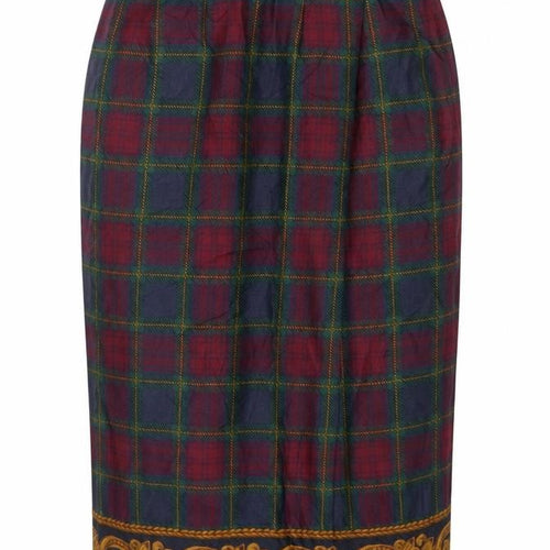 JHC Women’s Multicoloured Plaid Midi Pencil Skirt Size 10 Rayon