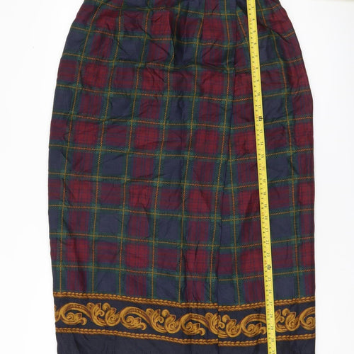 JHC Women’s Multicoloured Plaid Midi Pencil Skirt Size 10 Rayon