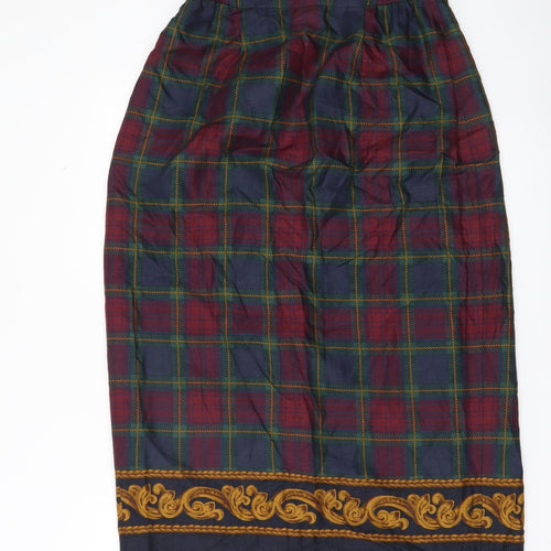JHC Women’s Multicoloured Plaid Midi Pencil Skirt Size 10 Rayon
