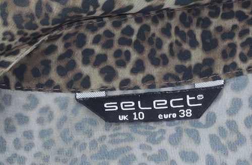 Select Women’s Brown Leopard Print Sleeveless Tunic Blouse UK 10