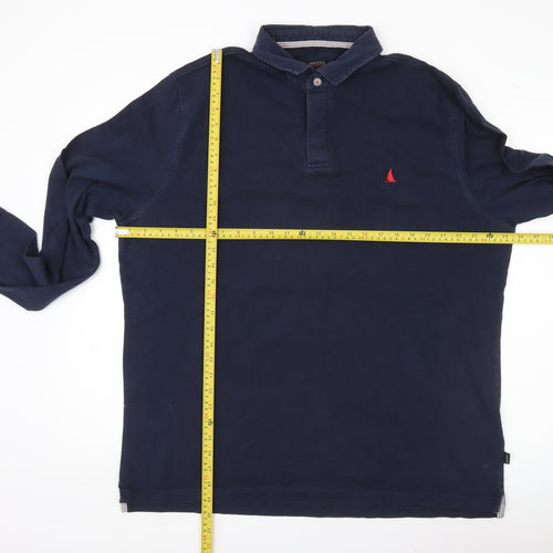 Musto Men’s Blue 2XL Henley Sweatshirt Collared Cotton Top