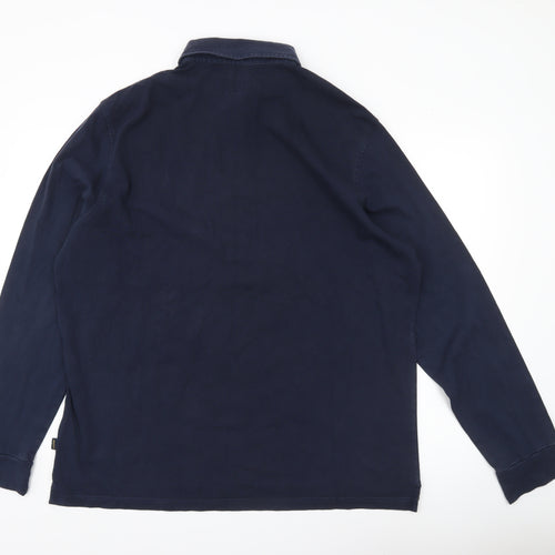 Musto Men’s Blue 2XL Henley Sweatshirt Collared Cotton Top