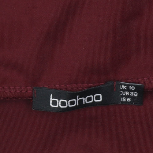 Boohoo Women’s Red Off Shoulder Skater Dress Size 10