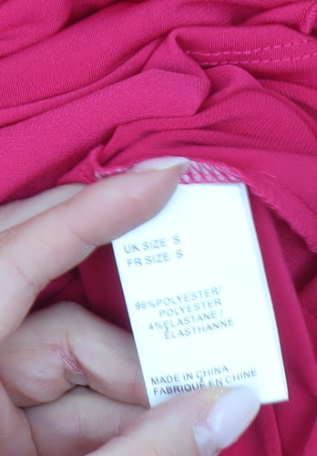 Together Women’s Pink Ruffle V-Neck Tunic Blouse Size S
