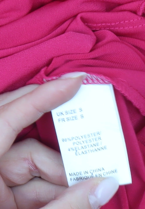 Together Women’s Pink Ruffle V-Neck Tunic Blouse Size S