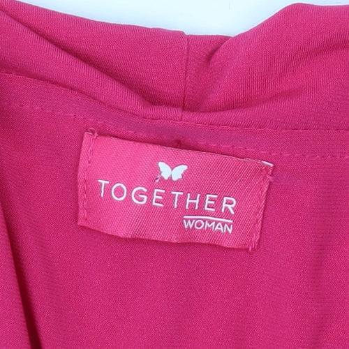 Together Women’s Pink Ruffle V-Neck Tunic Blouse Size S