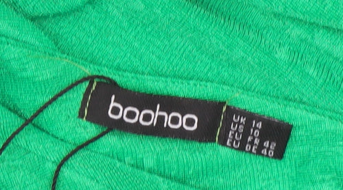 Boohoo Womens Green Bodycon Midi Dress Size 14 Sleeveless Scoop Neck