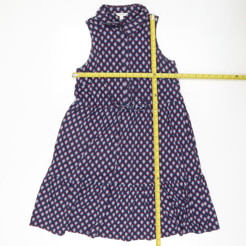 Monsoon Women’s Blue Geometric Cotton A-Line Dress Size S