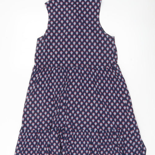 Monsoon Women’s Blue Geometric Cotton A-Line Dress Size S