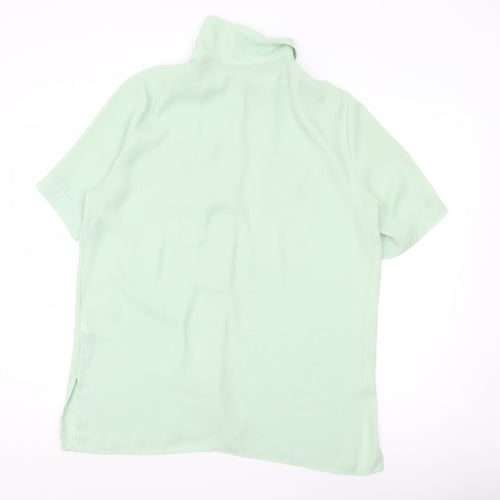Marks and Spencer Women’s Green Button-Up Shirt UK 14 Short Sleeve